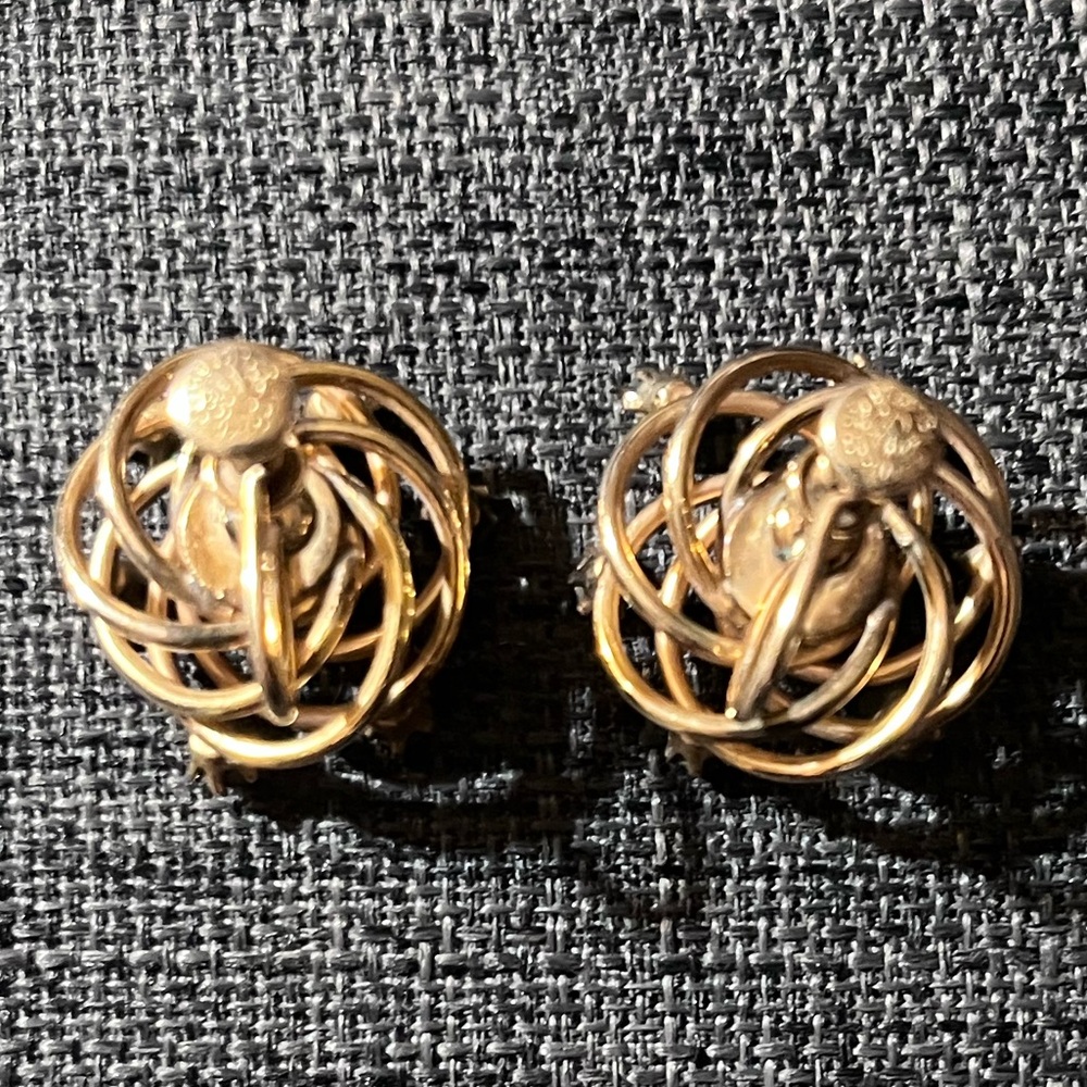 Vintage Charles Reis Gold & Green Brooch and Earring Set - Picture 7 of 17